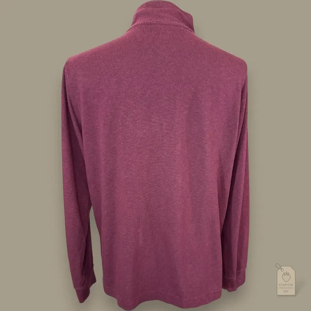 Banana Republic Burgundy 1/4 Zip Pullover Sweater Mock Neck Large